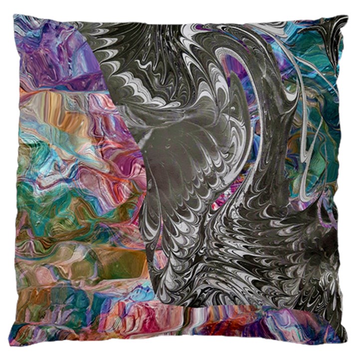 Wing on abstract delta Large Premium Plush Fleece Cushion Case (One Side)