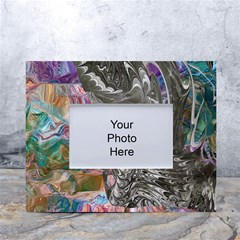 Wing On Abstract Delta White Tabletop Photo Frame 4 x6  by kaleidomarblingart