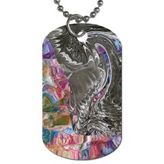 Wing On Abstract Delta Dog Tag (one Side) by kaleidomarblingart