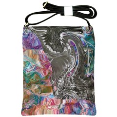 Wing On Abstract Delta Shoulder Sling Bag by kaleidomarblingart