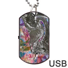 Wing On Abstract Delta Dog Tag Usb Flash (two Sides) by kaleidomarblingart