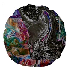 Wing On Abstract Delta Large 18  Premium Round Cushions by kaleidomarblingart