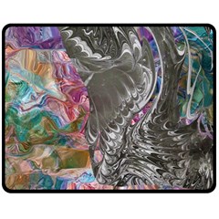 Wing On Abstract Delta Two Sides Fleece Blanket (medium) by kaleidomarblingart