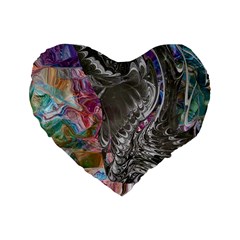 Wing On Abstract Delta Standard 16  Premium Flano Heart Shape Cushions by kaleidomarblingart