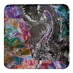 Wing On Abstract Delta Square Glass Fridge Magnet (4 Pack) by kaleidomarblingart