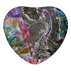 Wing On Abstract Delta Heart Glass Fridge Magnet (4 Pack) by kaleidomarblingart