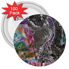 Wing On Abstract Delta 3  Buttons (100 Pack)  by kaleidomarblingart