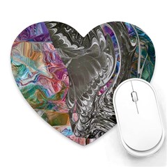 Wing On Abstract Delta Heart Mousepad by kaleidomarblingart