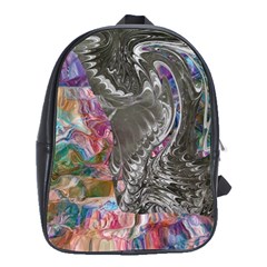 Wing On Abstract Delta School Bag (large) by kaleidomarblingart