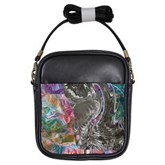 Wing On Abstract Delta Girls Sling Bag by kaleidomarblingart