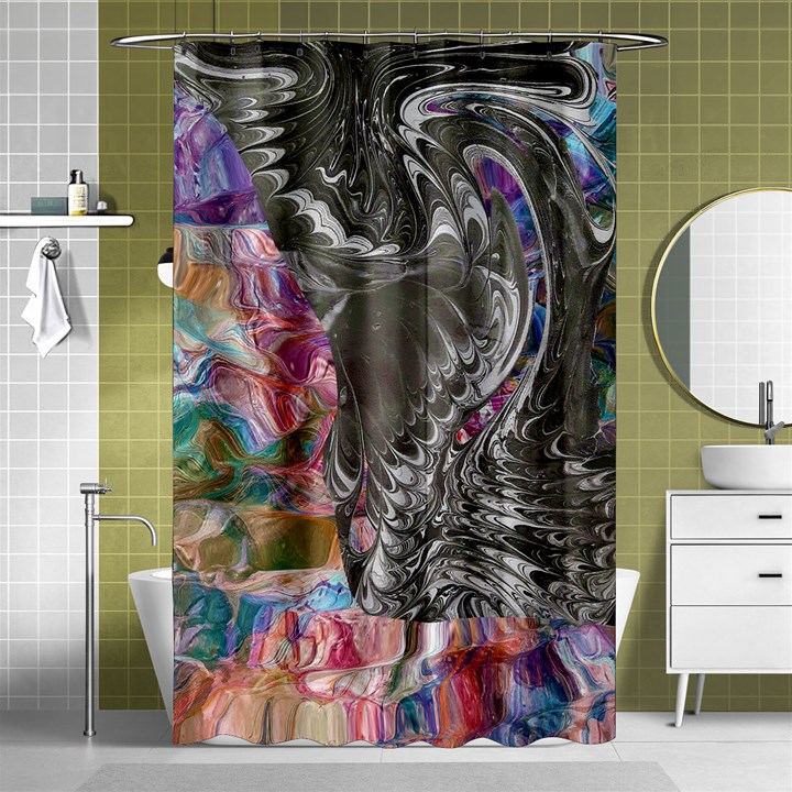 Wing on abstract delta Shower Curtain 48  x 72  (Small) 