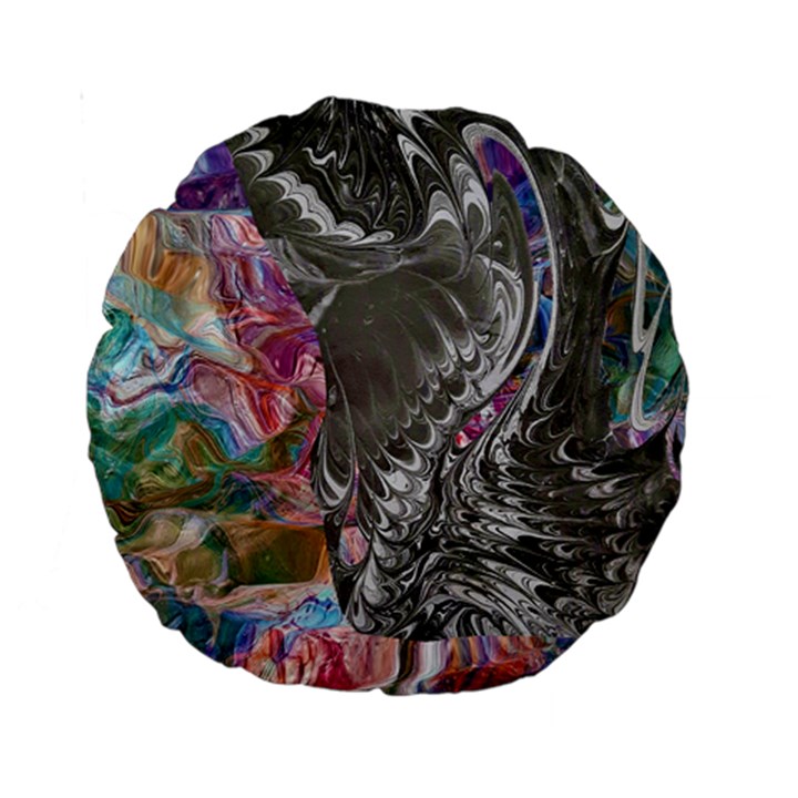 Wing on abstract delta Standard 15  Premium Round Cushions