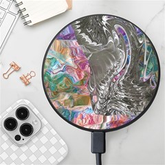 Wing On Abstract Delta Wireless Fast Charger(black) by kaleidomarblingart