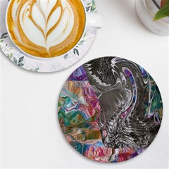 Wing On Abstract Delta Uv Print Round Tile Coaster by kaleidomarblingart