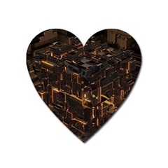 Cube Forma Glow 3d Volume Heart Magnet by Bedest