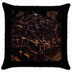 Cube Forma Glow 3d Volume Throw Pillow Case (black) by Bedest