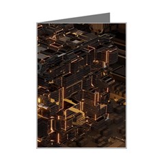 Cube Forma Glow 3d Volume Mini Greeting Card by Bedest