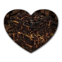 Cube Forma Glow 3d Volume Heart Mousepad by Bedest