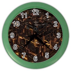 Cube Forma Glow 3d Volume Color Wall Clock by Bedest