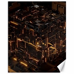 Cube Forma Glow 3d Volume Canvas 11  X 14  by Bedest