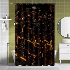 Cube Forma Glow 3d Volume Shower Curtain 48  X 72  (small)  by Bedest