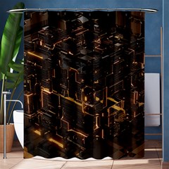 Cube Forma Glow 3d Volume Shower Curtain 60  X 72  (medium)  by Bedest