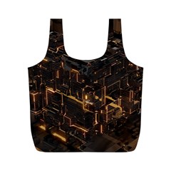 Cube Forma Glow 3d Volume Full Print Recycle Bag (m) by Bedest