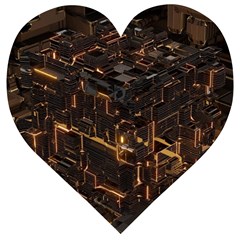 Cube Forma Glow 3d Volume Wooden Puzzle Heart