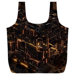 Cube Forma Glow 3d Volume Full Print Recycle Bag (xxxl) by Bedest