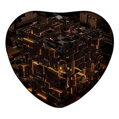 Cube Forma Glow 3d Volume Heart Glass Fridge Magnet (4 Pack) by Bedest