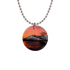 Surreal Mountain Landscape Lake 1  Button Necklace by Bedest