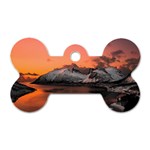 Surreal Mountain Landscape Lake Dog Tag Bone (One Side) Front