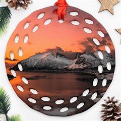 Surreal Mountain Landscape Lake Ornament (round Filigree) by Bedest