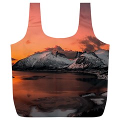 Surreal Mountain Landscape Lake Full Print Recycle Bag (xl) by Bedest