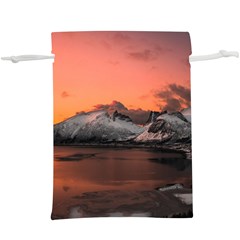 Surreal Mountain Landscape Lake Lightweight Drawstring Pouch (xl) by Bedest