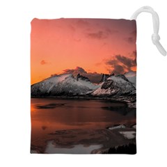 Surreal Mountain Landscape Lake Drawstring Pouch (4xl) by Bedest