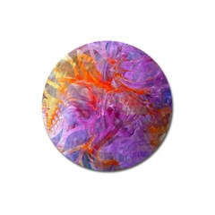 Flowing Petals Magnet 3  (round) by kaleidomarblingart