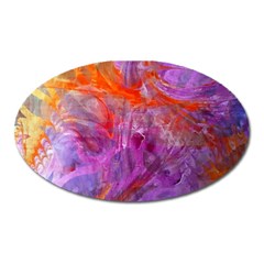 Flowing Petals Oval Magnet by kaleidomarblingart