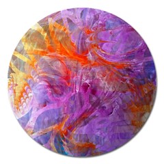 Flowing Petals Magnet 5  (round) by kaleidomarblingart