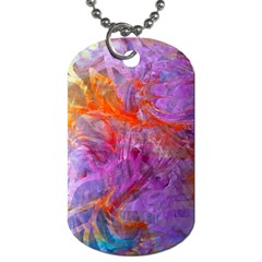 Flowing Petals Dog Tag (one Side) by kaleidomarblingart