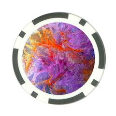 Flowing Petals Poker Chip Card Guard by kaleidomarblingart