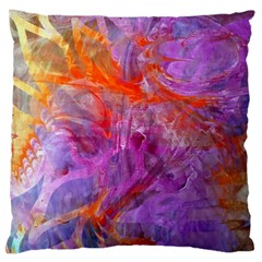 Flowing Petals Large Cushion Case (one Side) by kaleidomarblingart