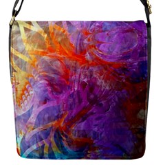 Flowing Petals Flap Closure Messenger Bag (s) by kaleidomarblingart