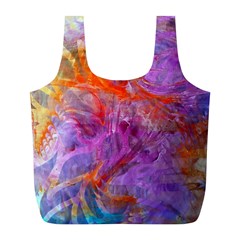 Flowing Petals Full Print Recycle Bag (l) by kaleidomarblingart