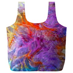 Flowing Petals Full Print Recycle Bag (xxl) by kaleidomarblingart