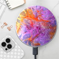 Flowing Petals Wireless Fast Charger(white) by kaleidomarblingart