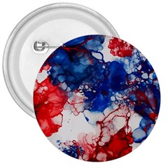 Red White And Blue Alcohol Ink American Patriotic  Flag Colors Alcohol Ink 3  Buttons by PodArtist