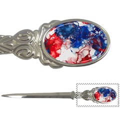 Red White And Blue Alcohol Ink American Patriotic  Flag Colors Alcohol Ink Letter Opener by PodArtist