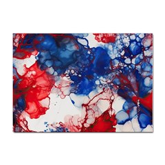 Red White And Blue Alcohol Ink American Patriotic  Flag Colors Alcohol Ink Sticker A4 (100 Pack) by PodArtist