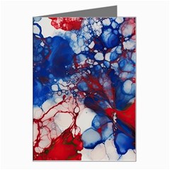 Red White And Blue Alcohol Ink American Patriotic  Flag Colors Alcohol Ink Greeting Card by PodArtist